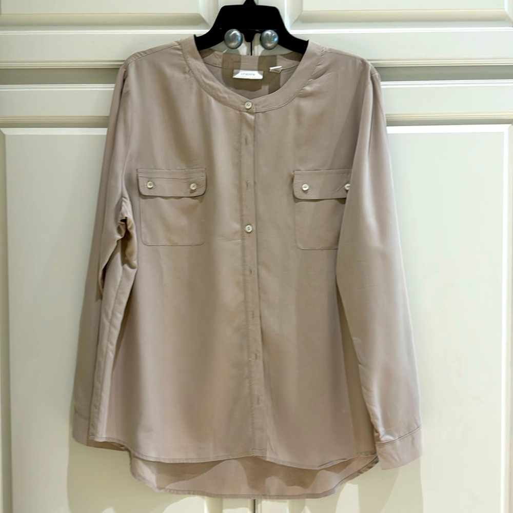 Button down shirt with long adjustable sleeve
